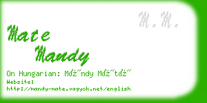 mate mandy business card